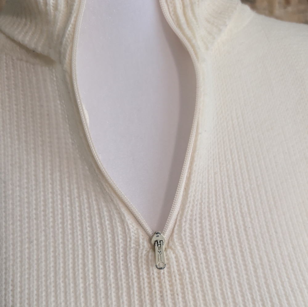 Vintage Cropped Mockneck Sweater Top Ribbed Quarter Zip Acubi Knit Vest S image 7